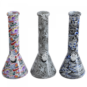 13" Waterprinted Glass Bong